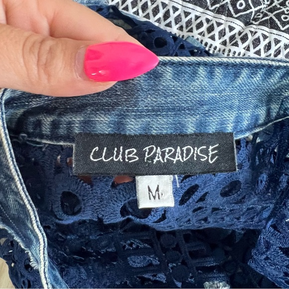 Crochet denim button down blouse - Picture 5 of 5